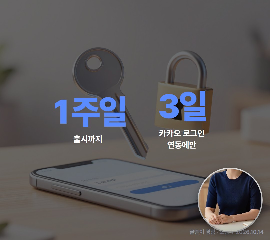 가장 오래 걸린 건 로그인 연동이었어요. 일주일 중 사흘을 카카오 로그인에 썼대요.